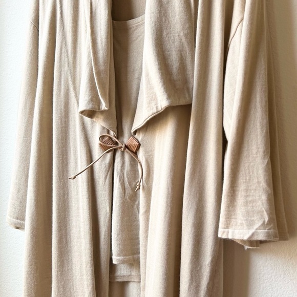 Ralph Lauren Black Label Cashmere Silk Cardigan Tank Set Cream Sz L/XL - Picture 3 of 16